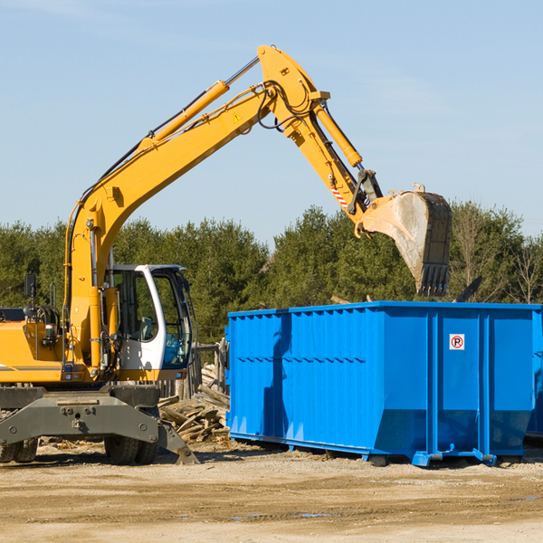 what happens if the residential dumpster is damaged or stolen during rental in Rowe